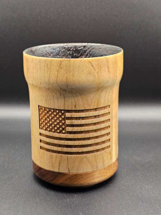 American Whiskey Glass Maple/Walnut